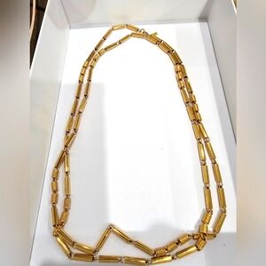 Monet long gold necklace